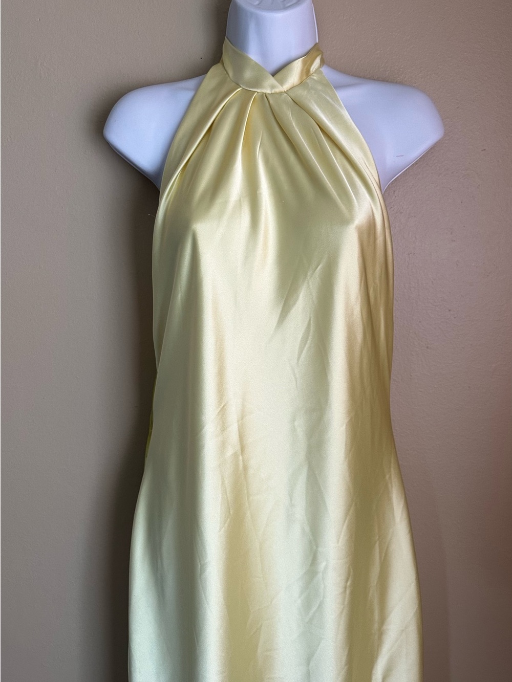 Yellow Zara Halter Satin Dress - Picture 6 of 8